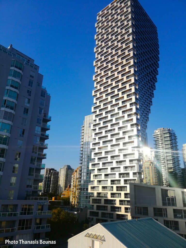 Vancouver House skyscraper designed by Bjarke Ingels in downtown Vancouver British Columbia Canada
