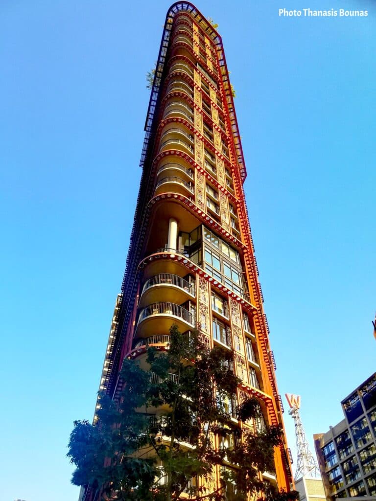 Woodward’s building with historic W sign in downtown Vancouver British Columbia Canada
