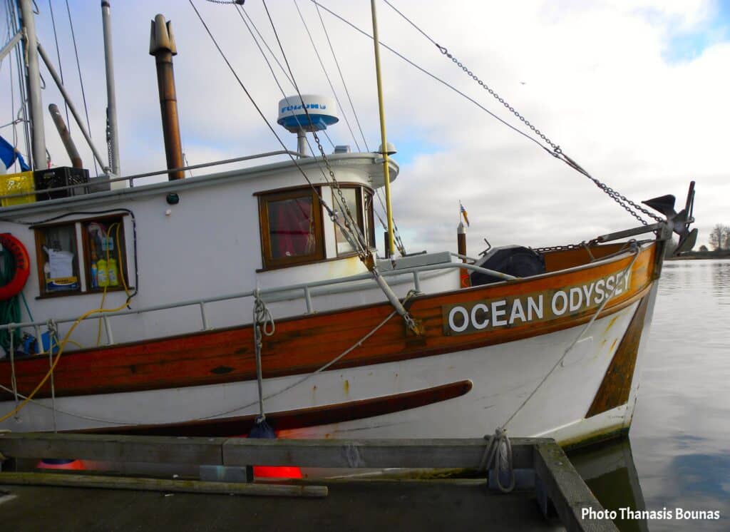 Traditional northern fishing boat resting at the harbor dock