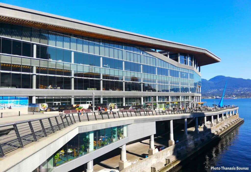 Sometimes the perfect travel break happens by the water at the Vancouver Convention Centre – Photo Thanasis Bounas