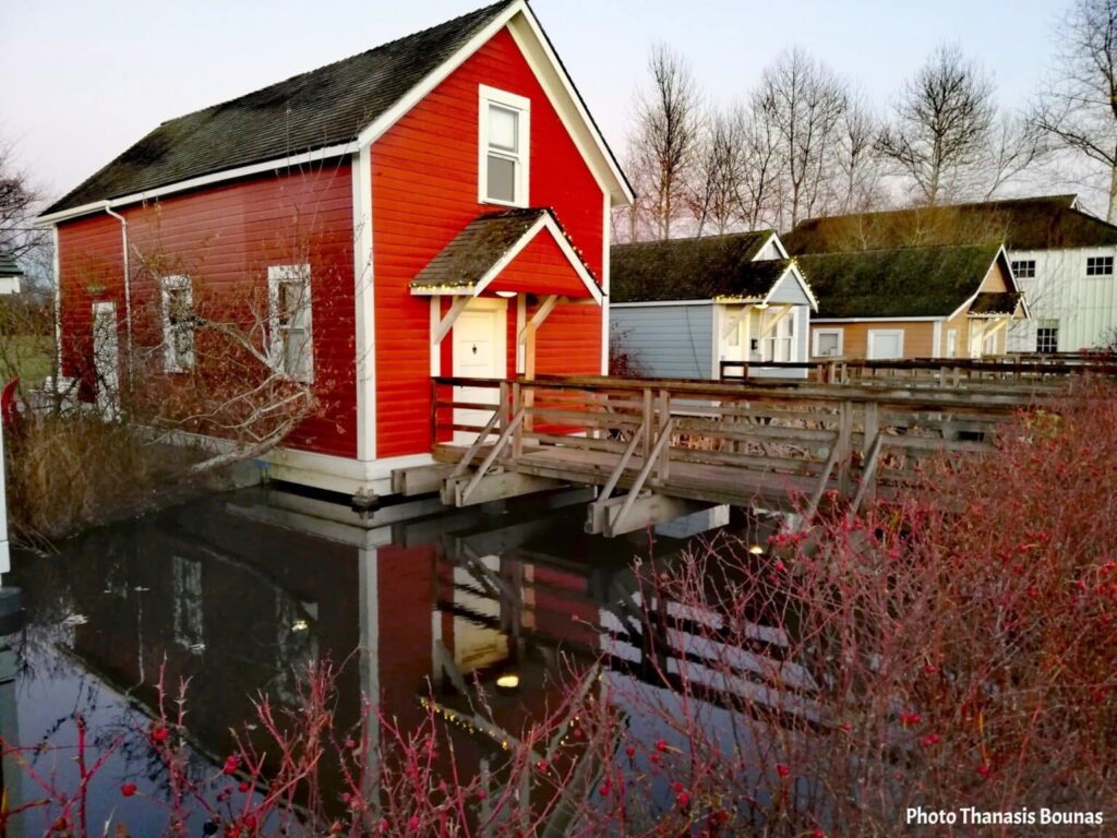 Sunset view over Britannia Shipyards Historic Site in Steveston Richmond BC