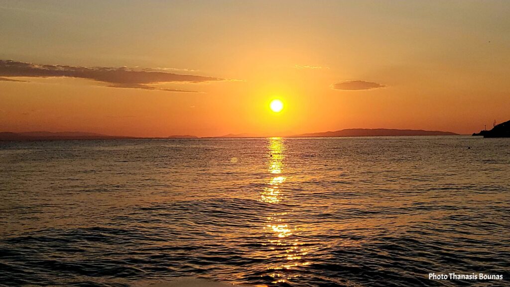 Traveling across the Aegean Sea toward Milos Greece