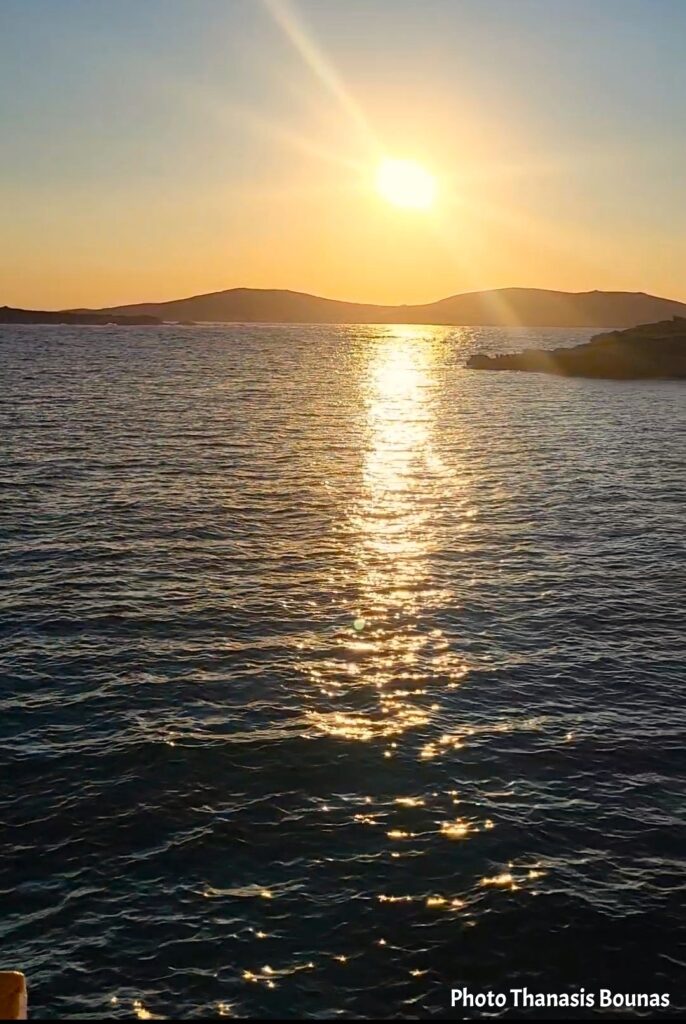 Sea journey from Mykonos to the ancient island of Delos, Greece