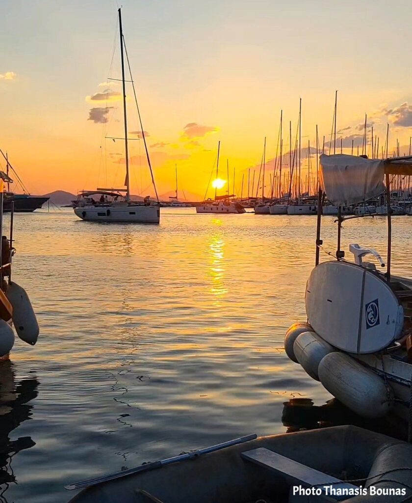 Sailboats returning to Corfu after a journey through the Ionian Islands
