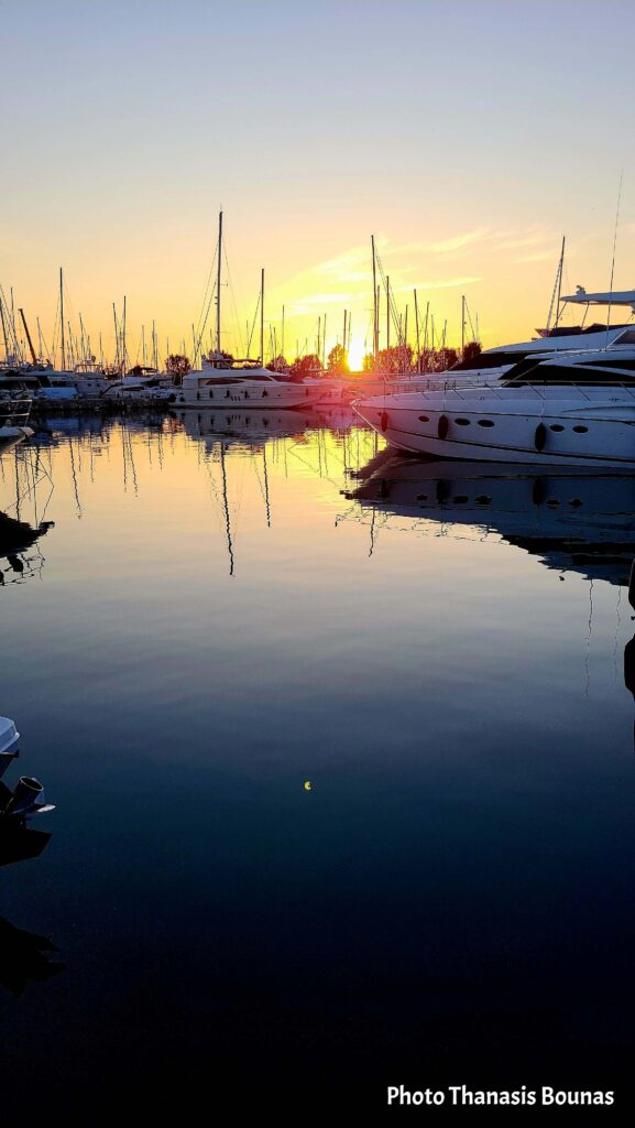 Sailing across the Saronic Gulf toward Hydra, Greece